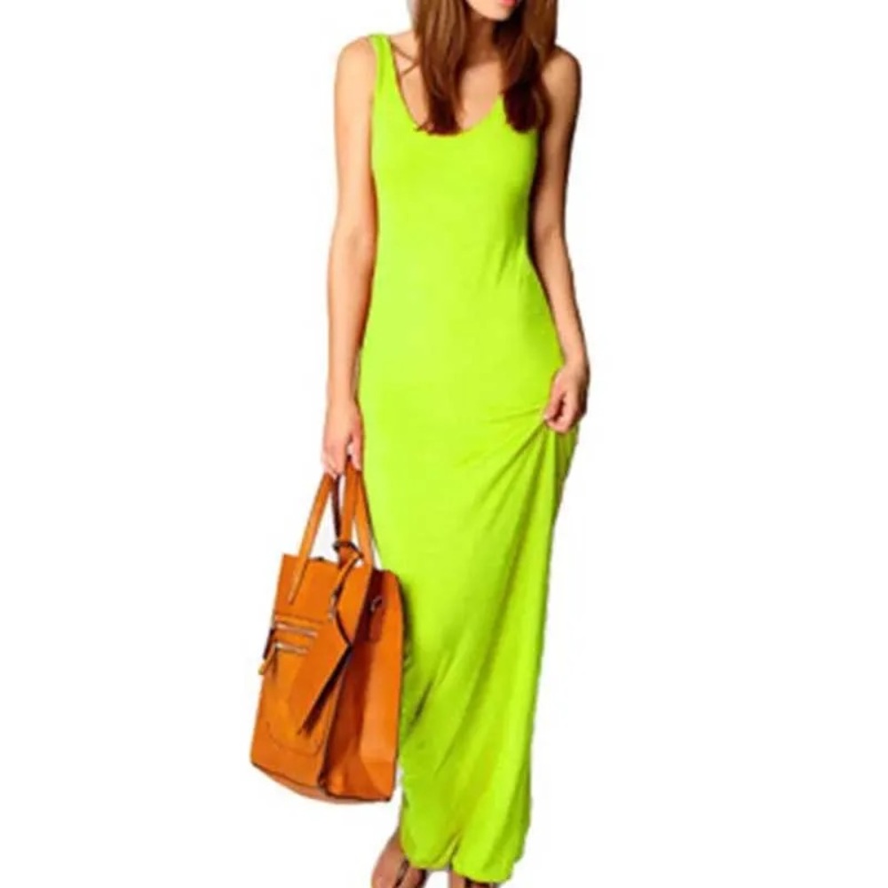 AFRM Neon Green Maxi Dress